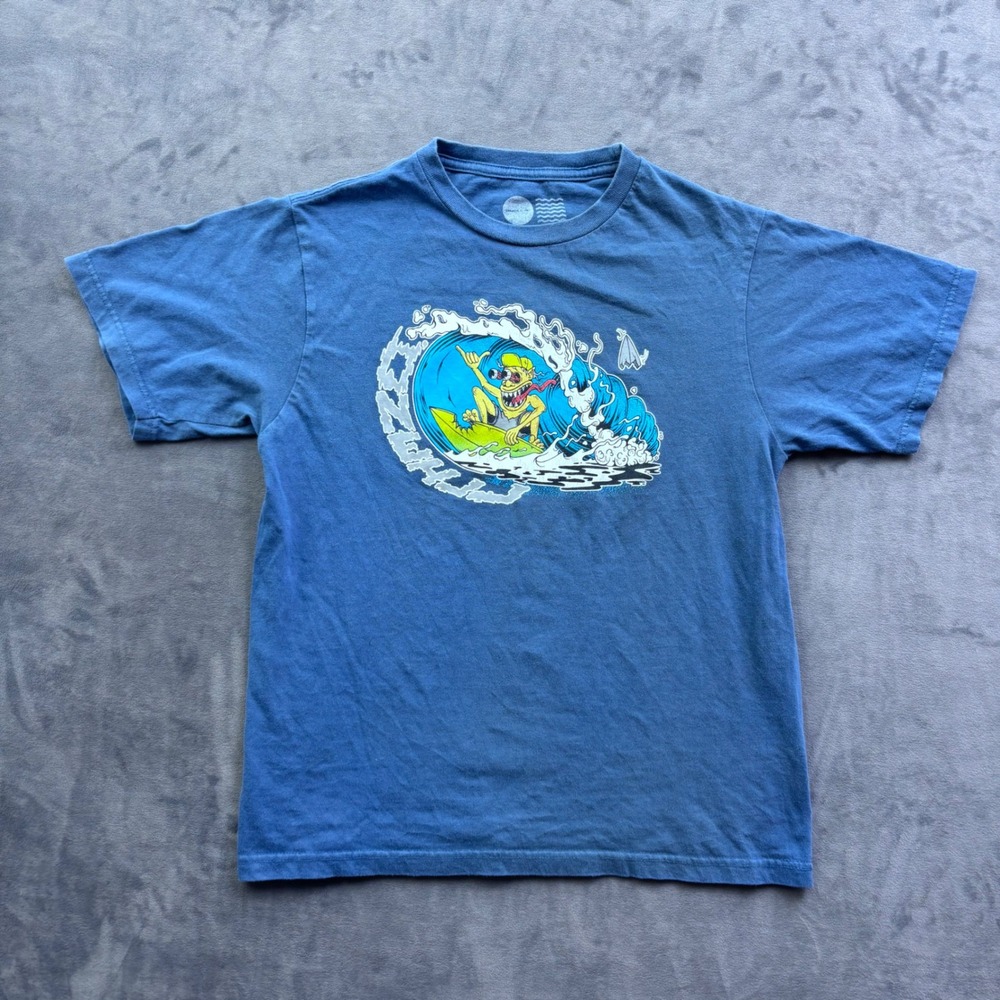 ONeill Mens Blue Surf Monster Graphic T-Shirt Large Cotton Short Sleeve